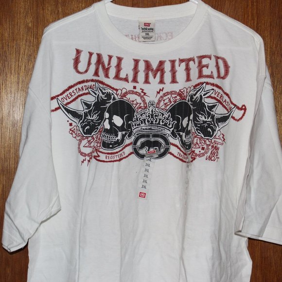 NWT Men's ECKO Unlimited SS Shirt red,black design White Cotton 3XL - Picture 1 of 7